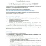Fondo Agropecuario de Emergencia (FAE 2020)
